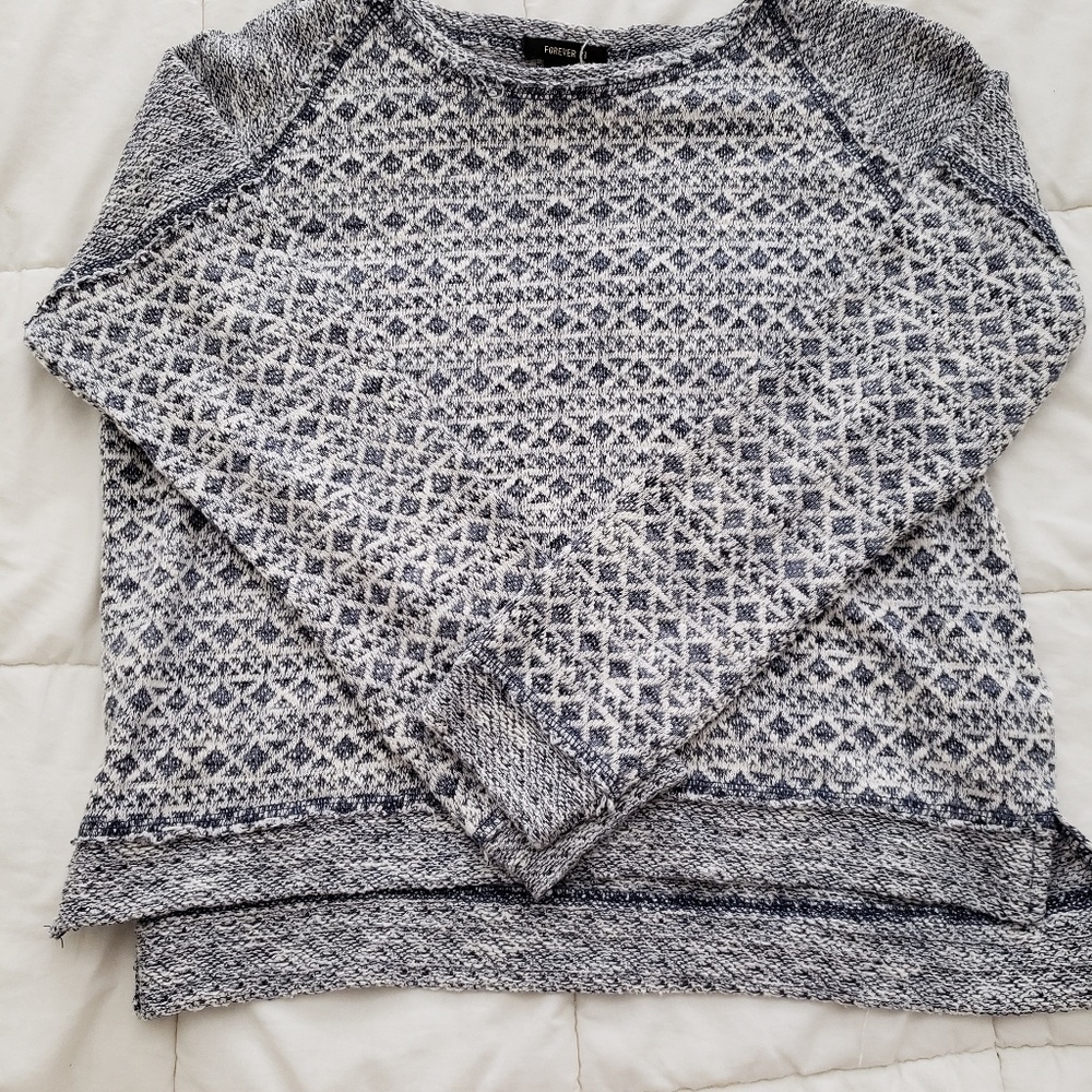 Blue and White Sweater